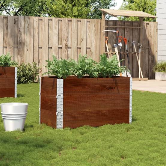 Bac Potager Surélevé Marron en Bois de Pin Massif pour Jardin Pliable 100x50x60,5 cm - ComfortXL Outdoor Living - Image 1