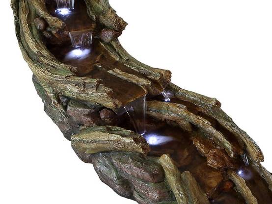 Ubbink - Fontaine de jardin allongée Avisio souche d'arbre avec chute d'eau et éclairage LED - Ubbink - Image 4
