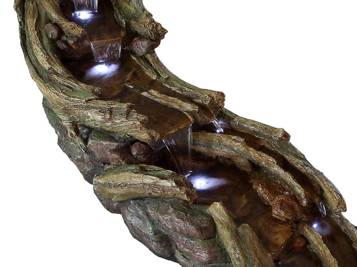 Ubbink - Fontaine de jardin allongée Avisio souche d'arbre avec chute d'eau et éclairage LED - Ubbink - Image 4