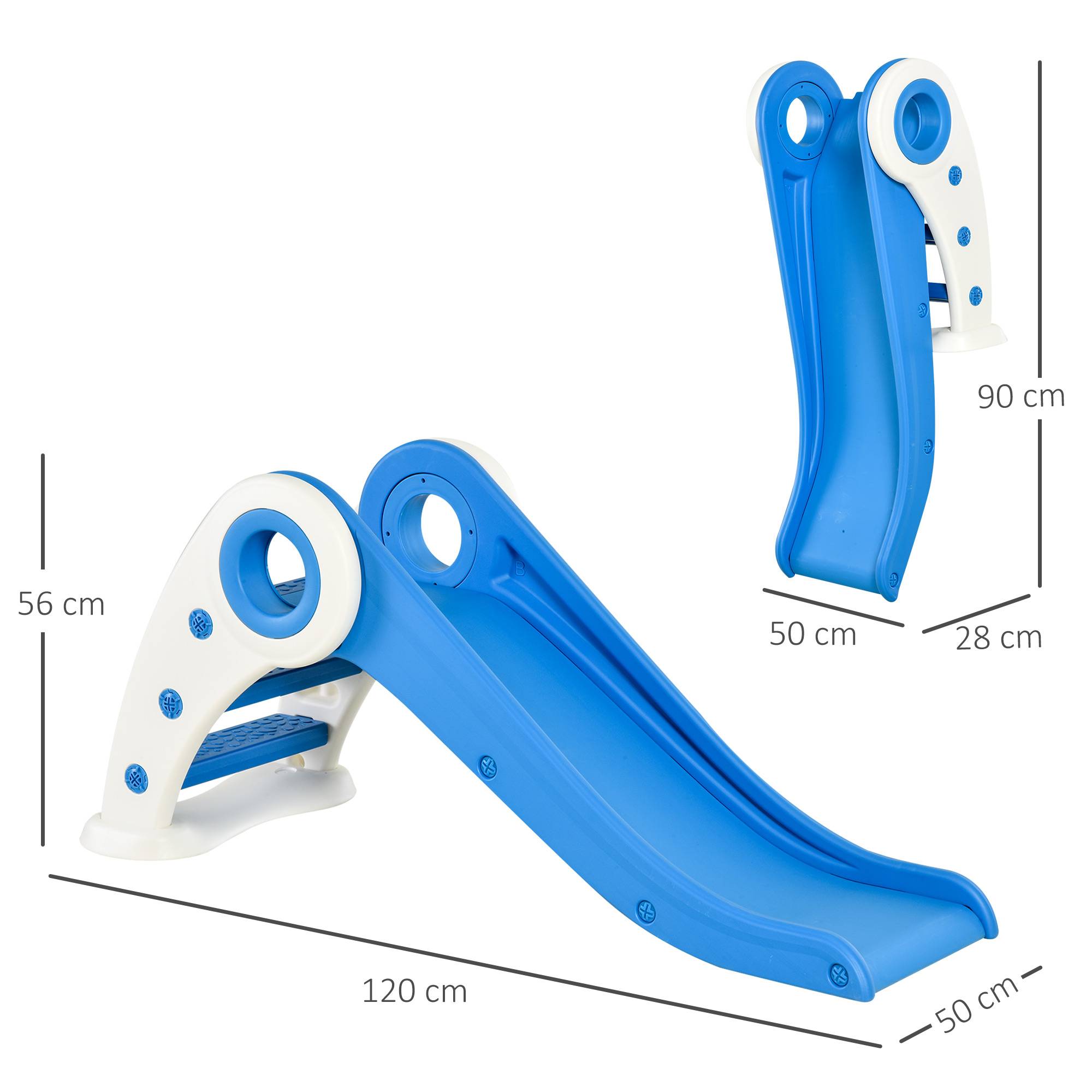 Toboggan Enfant Pliable 3 à 6 Ans Usage intérieur extérieur dim. 120L x 50l x 56H cm HDPE Bleu - Image 5