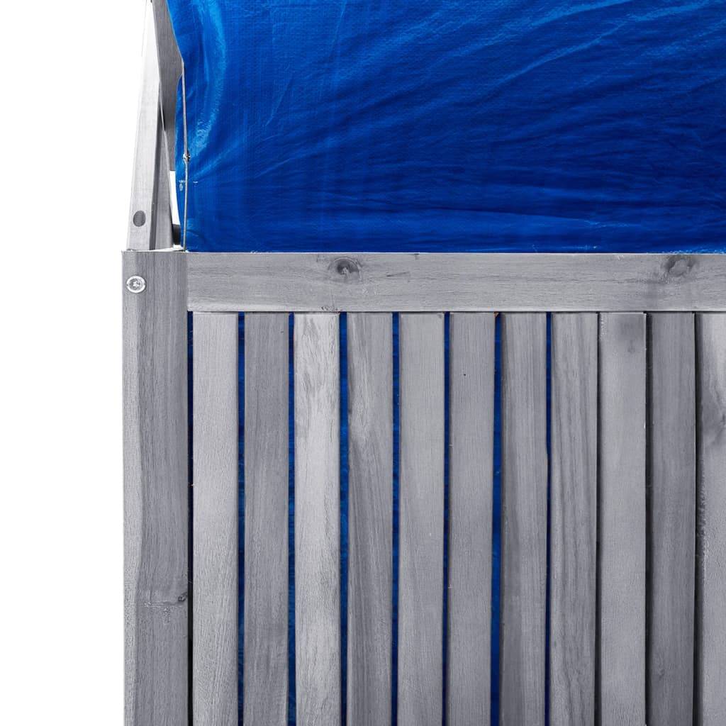 Boîte de rangement avec treillis 99 x 55 x 160cm acacia solide gris - Image 6