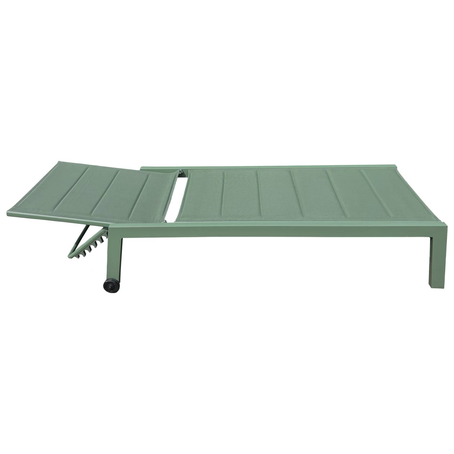 Happy Garden - Bain de soleil BARBADOS en textilène vert sauge - aluminium vert sauge - HAPPY GARDEN - Image 4