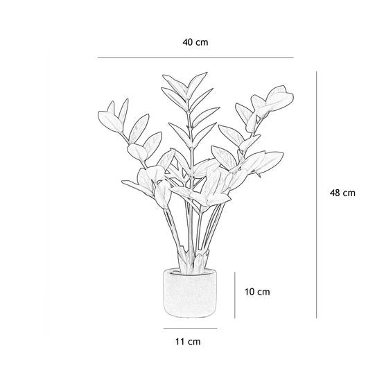 Ligne Deco - Plante verte zamioculcas artificiel 48cm - Image 8