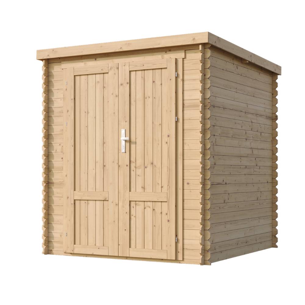Timbela - Abri de Jardin en Bois AVEC SOL TRAITÉ - 3.53 m² / 204x204xH206 cm - Timbela M309F1+M309G - Image 4