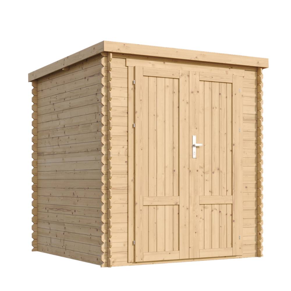 Timbela - Abri de Jardin en Bois AVEC SOL TRAITÉ - 3.53 m² / 204x204xH206 cm - Timbela M309F1+M309G - Image 3