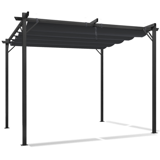 Pergola édition spéciale toit rétractable 3x3 M et 4 stores gris anthracite - Image 4