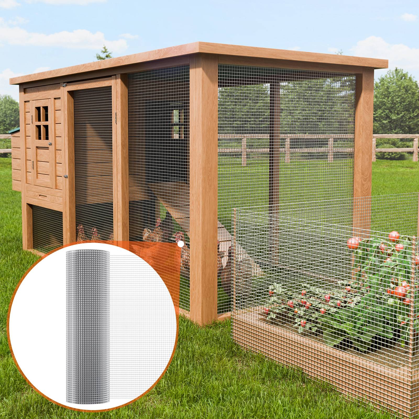 VEVOR Grillage soudé galvanisé rouleau 915x3048 cm maillage 12,7x12,7 mm pour clôture jardin et cages à lapins. - Image 8