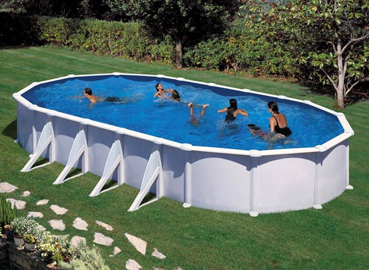 Gré - Piscine acier blanc Atlantis ovale 10,20 x 5,75 x 1,32 m - Gré - Image 1