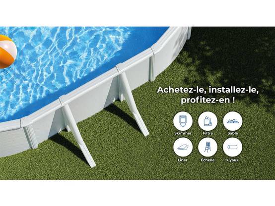 Gré - Piscine acier blanc Atlantis ovale 10,20 x 5,75 x 1,32 m - Gré - Image 3