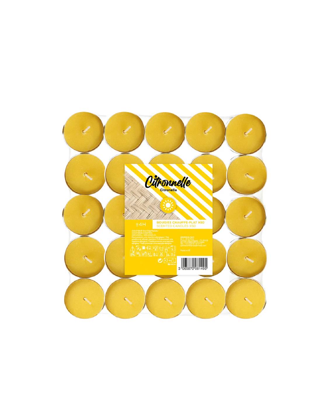 Bougie Anti-moustiques Chauffe Plat Citronnelle (x50) - Devineau