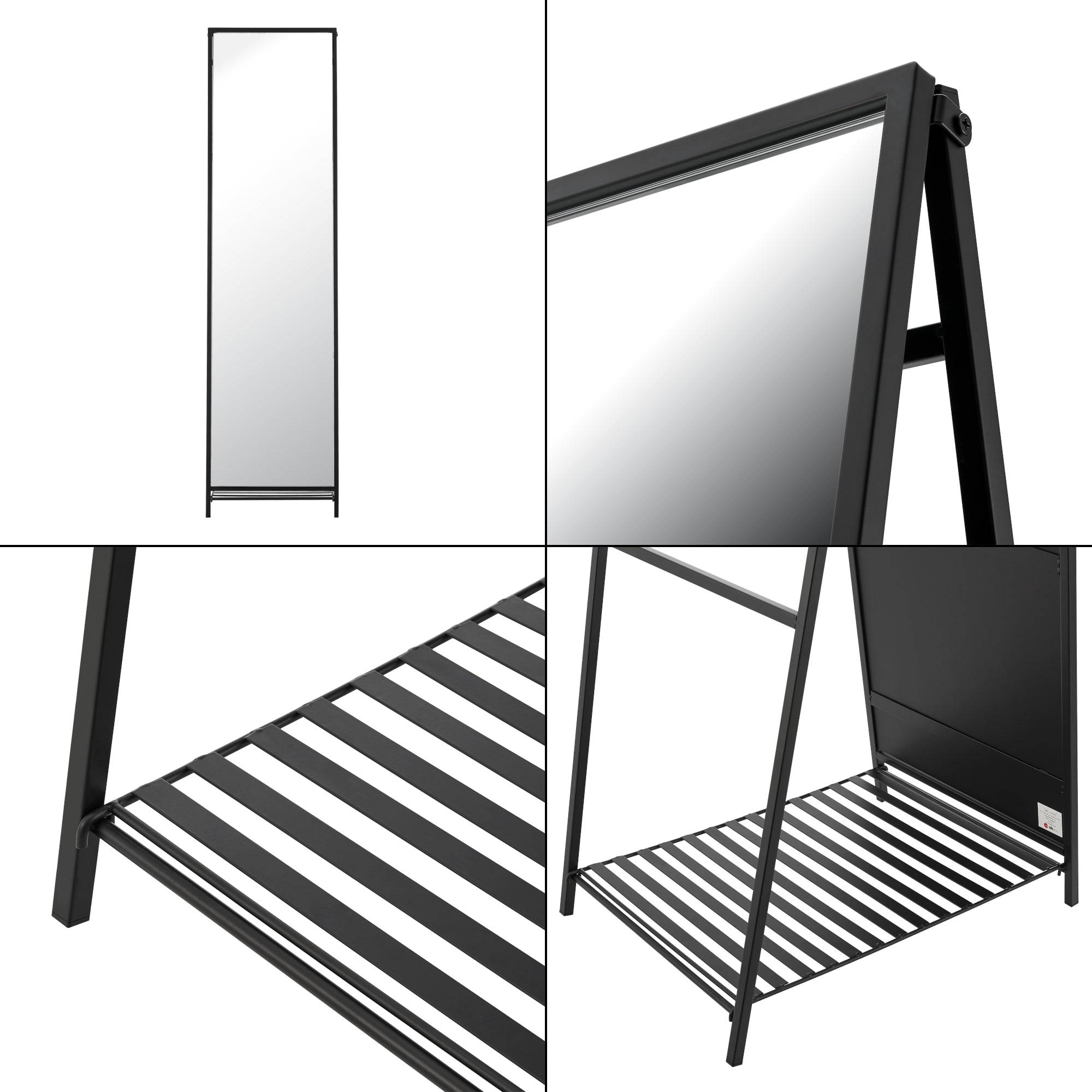 Helloshop26 - Miroir sur pied 160 x 44 x 60 cm noir - Image 6