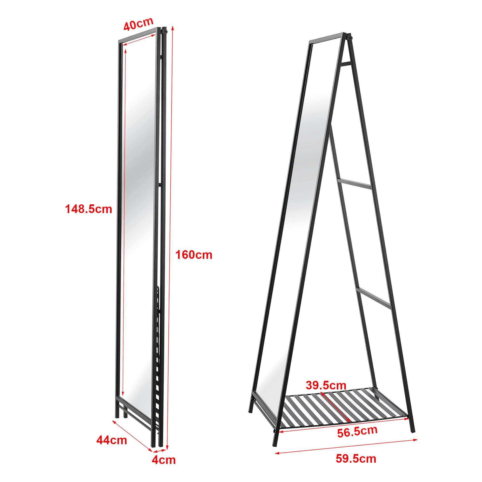 Helloshop26 - Miroir sur pied 160 x 44 x 60 cm noir - Image 2