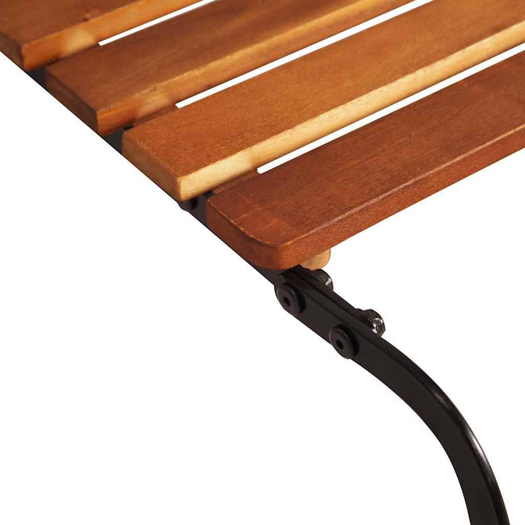 Chaise longue | Transat | Bain de soleil avec pieds en acier Bois d'acacia massif - Image 3