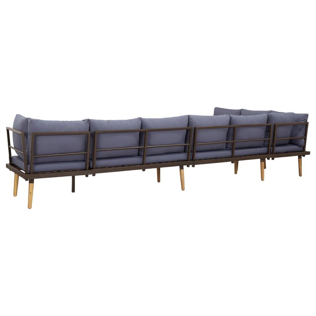 Vidaxl - Salon de jardin à 8 places avec coussins Bois d'acacia solide vidaXL 316644 - Image 6