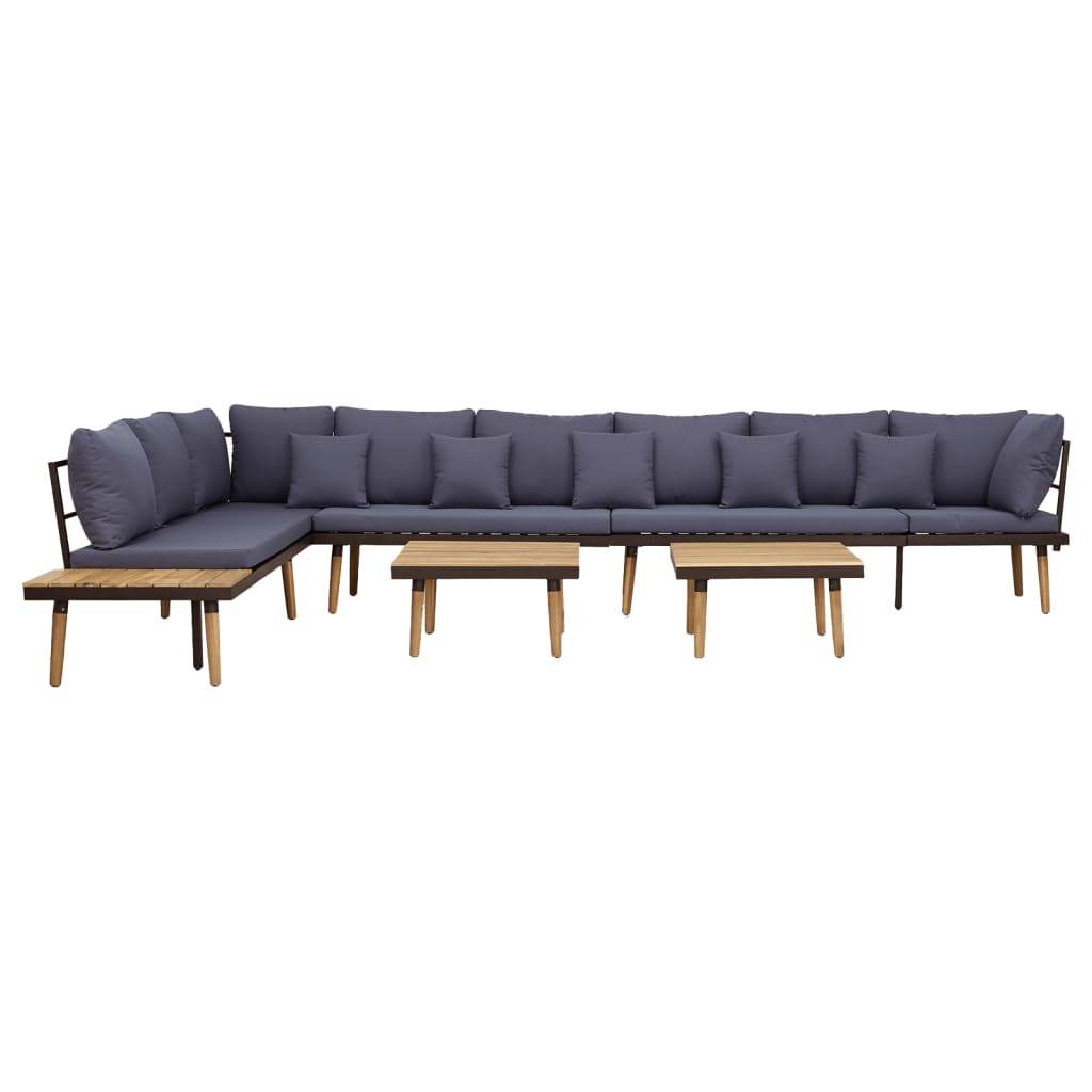 Vidaxl - Salon de jardin à 8 places avec coussins Bois d'acacia solide vidaXL 316644 - Image 8