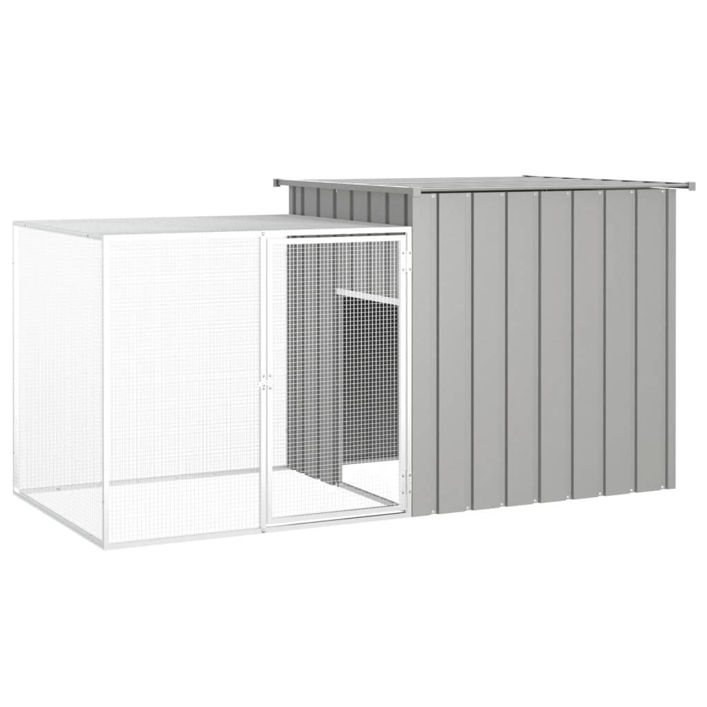 Maison Chic - Cage pour poules - Cage extérieur/intérieur Gris 200x91x100 cm Acier galvanisé - Image 2