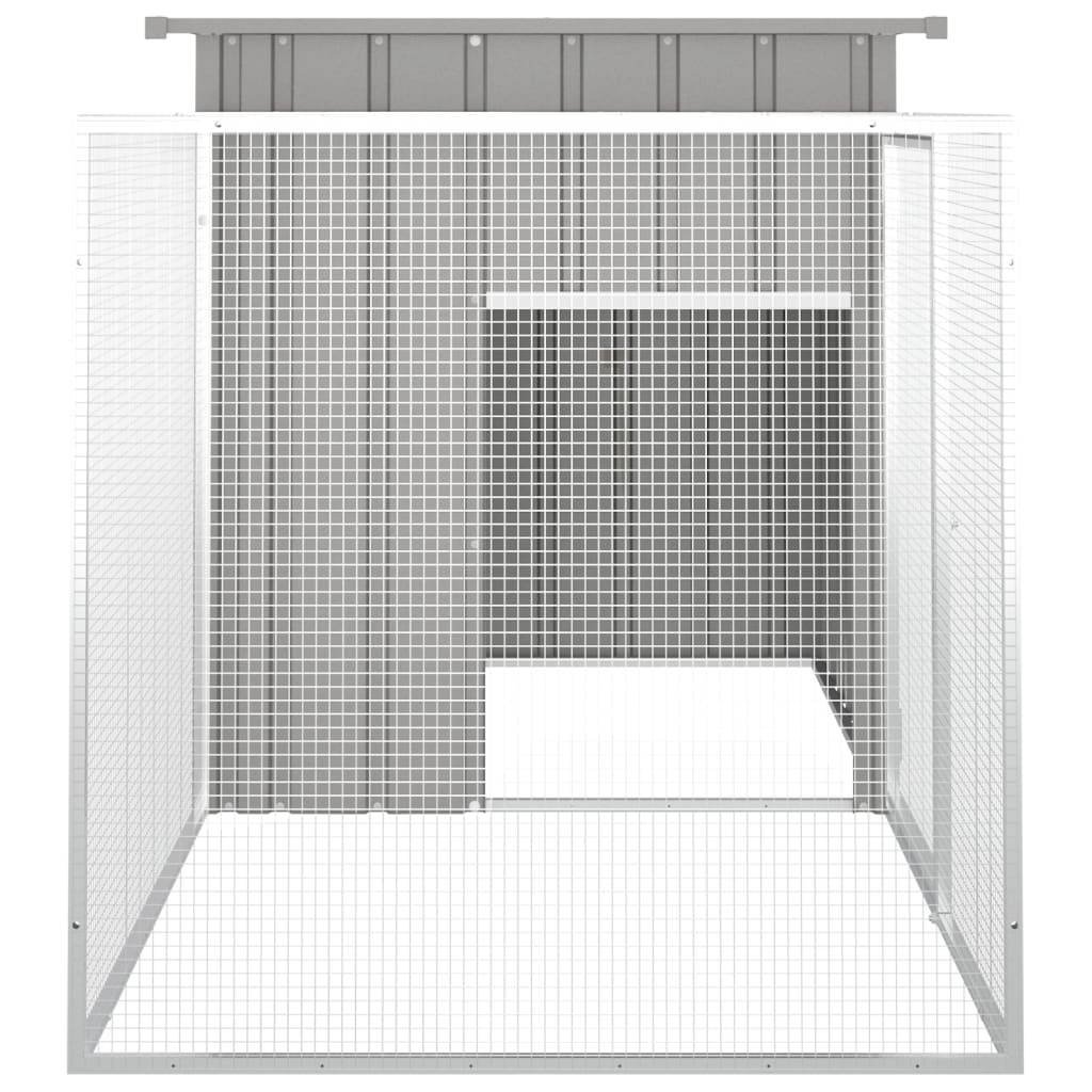 Maison Chic - Cage pour poules - Cage extérieur/intérieur Gris 200x91x100 cm Acier galvanisé - Image 4