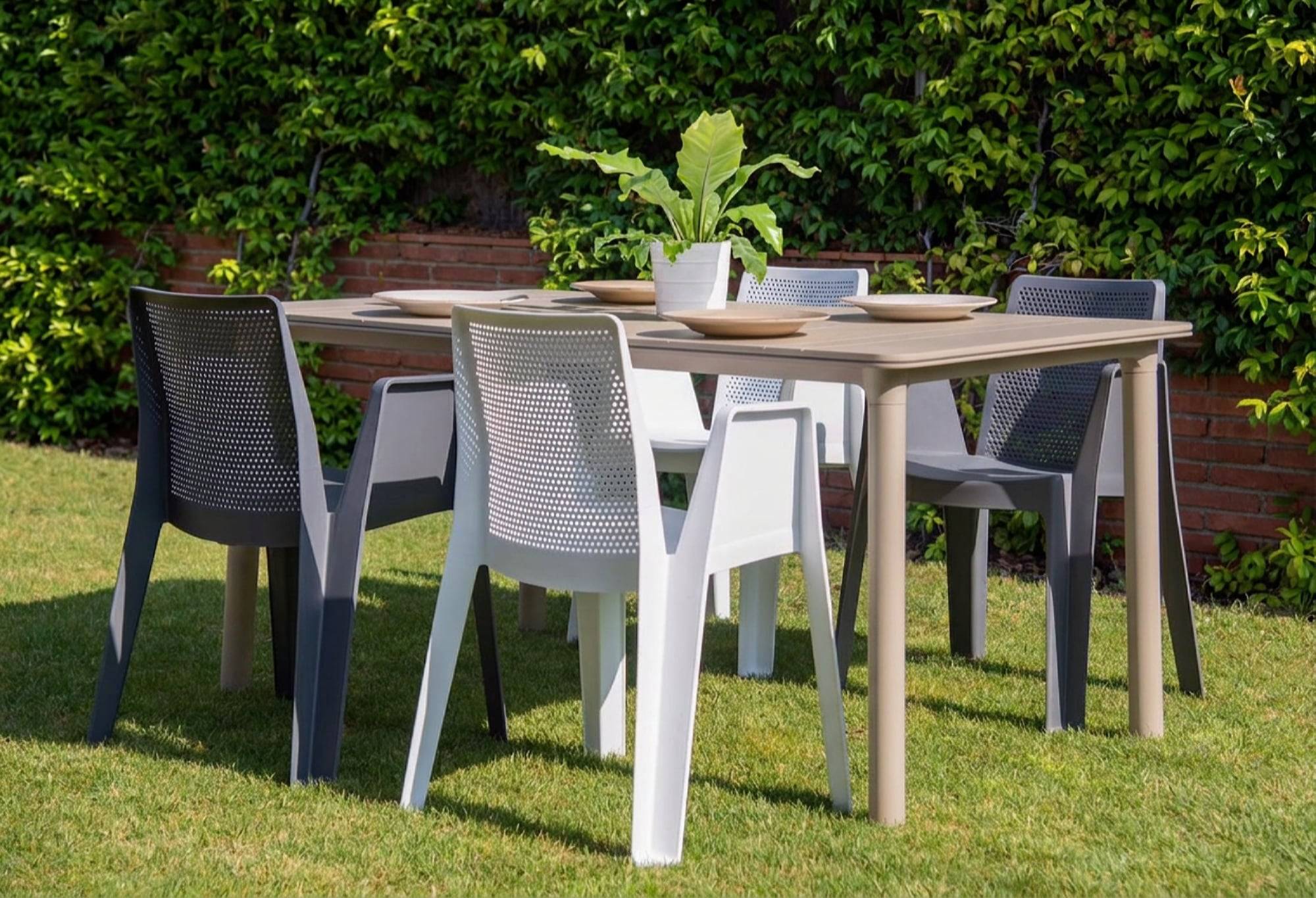 Garbar - Table rectangulaire 160x90 Noa garbar plastique beige - Image 6