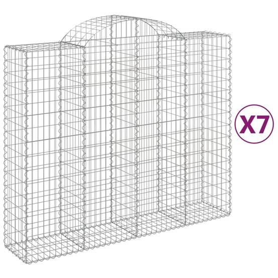 Vidaxl - Paniers à gabions arqués 7 pcs 200x50x160/180 cm Fer galvanisé vidaXL 3146388 - Image 2