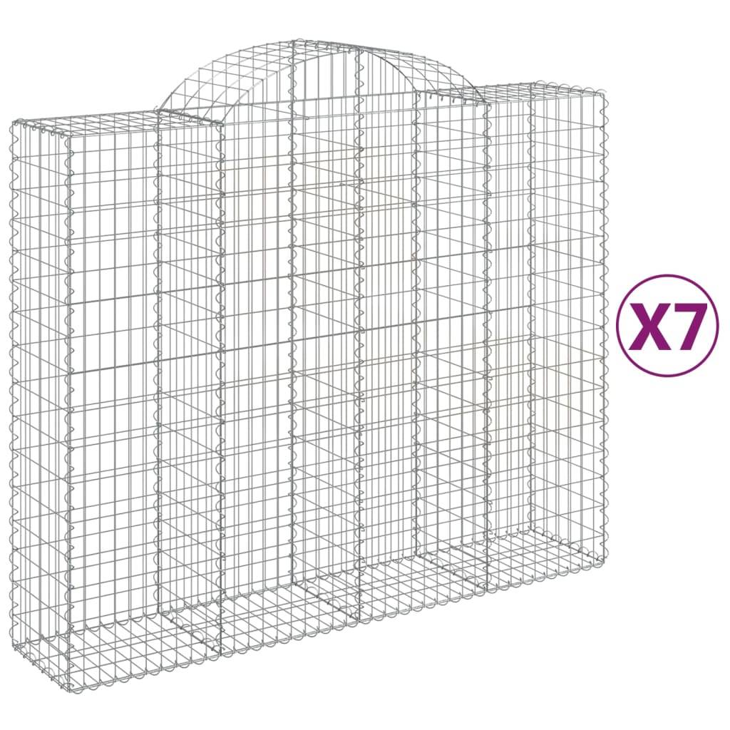 Vidaxl - Paniers à gabions arqués 7 pcs 200x50x160/180 cm Fer galvanisé vidaXL 3146388 - Image 2