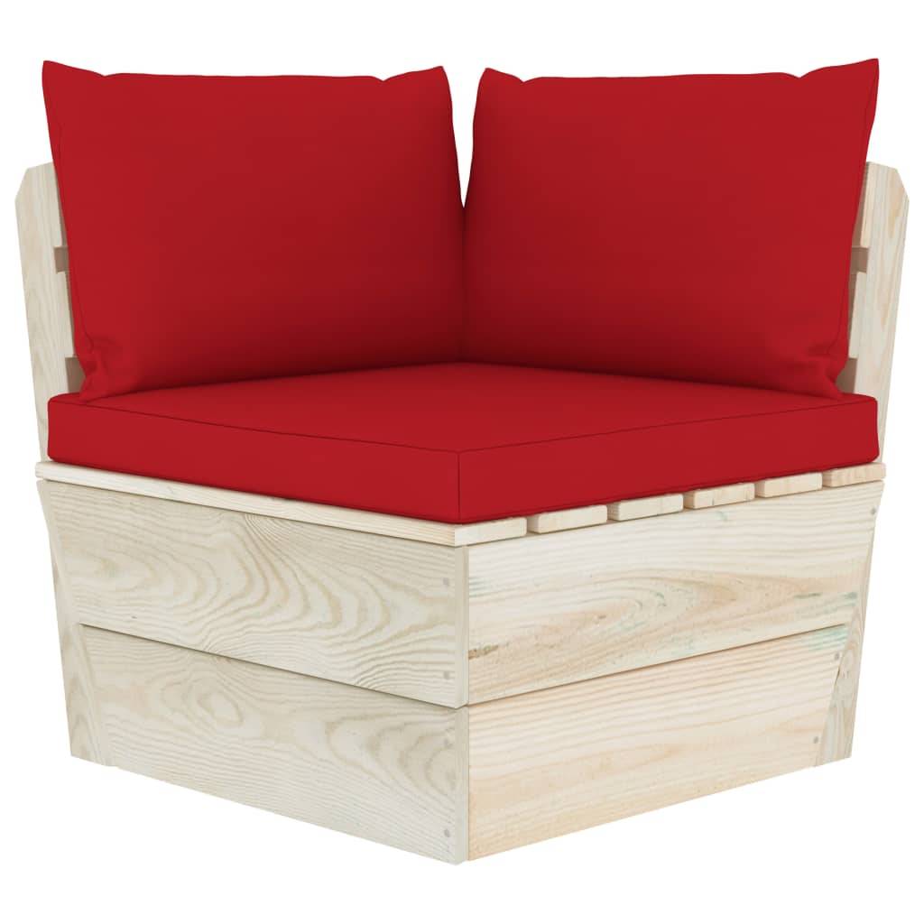 ComfortXL - Salon de Jardin Palette en Bois 2 Places pour Terrasse, Canapé avec Coussins Rouges Confortables – ComfortXL Outdoor Living - Image 4