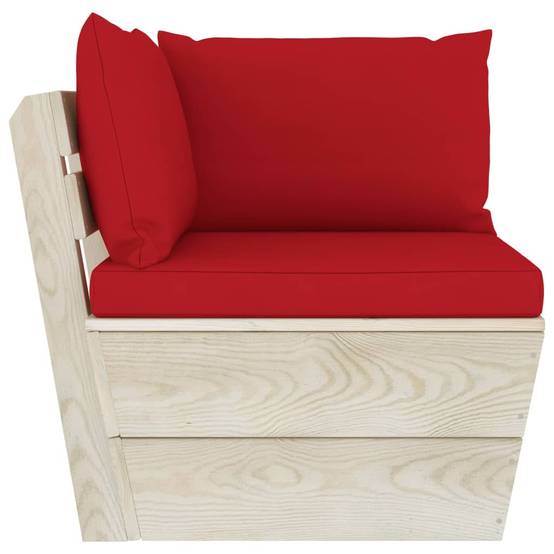 ComfortXL - Salon de Jardin Palette en Bois 2 Places pour Terrasse, Canapé avec Coussins Rouges Confortables – ComfortXL Outdoor Living - Image 5