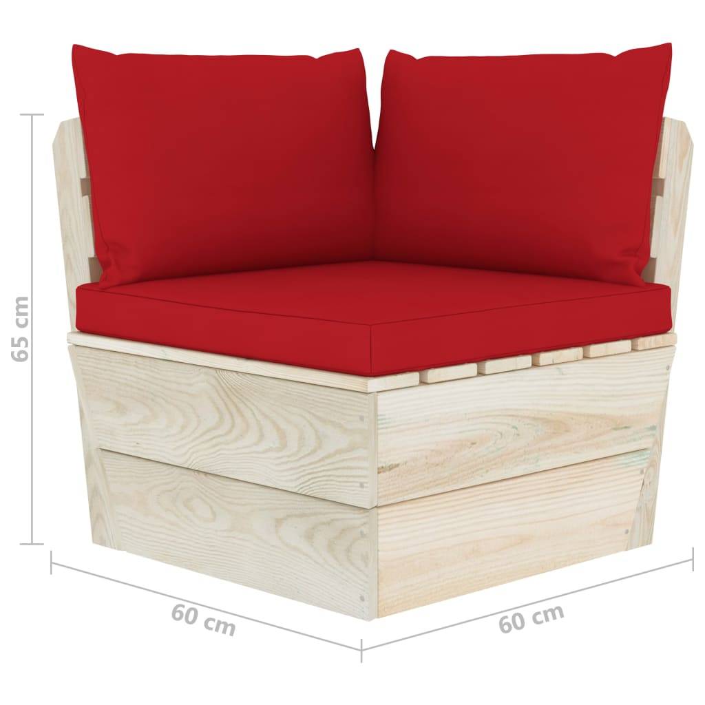 ComfortXL - Salon de Jardin Palette en Bois 2 Places pour Terrasse, Canapé avec Coussins Rouges Confortables – ComfortXL Outdoor Living - Image 7