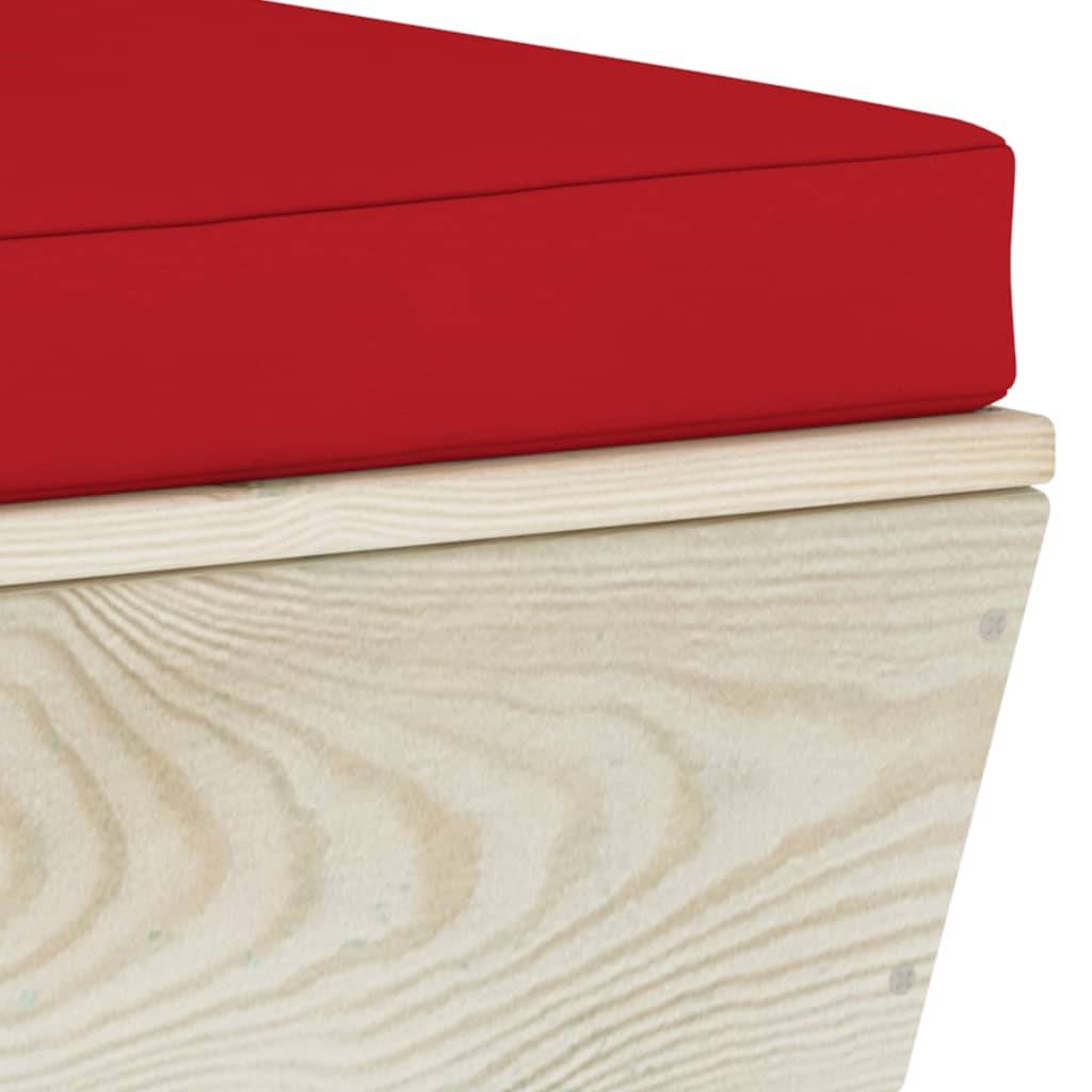 ComfortXL - Salon de Jardin Palette en Bois 2 Places pour Terrasse, Canapé avec Coussins Rouges Confortables – ComfortXL Outdoor Living - Image 6