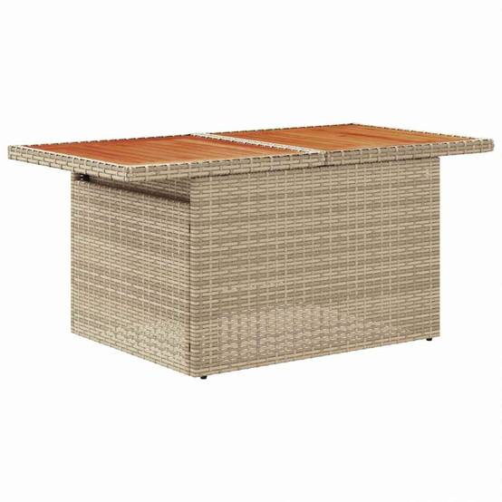 Salon de jardin 6 places Poly rotin modulable avec rangement et pouf Beige – ComfortXL Outdoor Living - Image 7