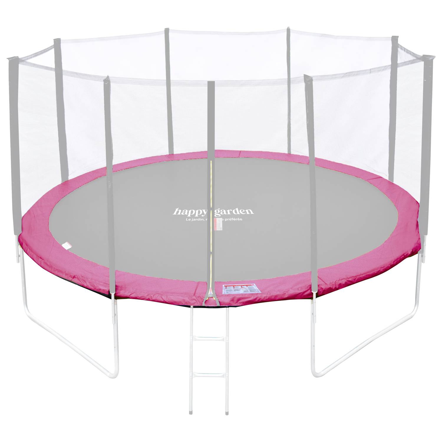 Happy Garden - Matelas de protection réversible pour trampoline Ø430cm MELBOURNE - gris/rose - HAPPY GARDEN - Image 6