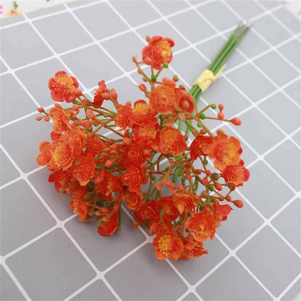 Bouquet de Gypsophile Artificielle Orange - Lot de 12 Tiges - Décoration Élégante Sans Entretien - Lytech - Image 4