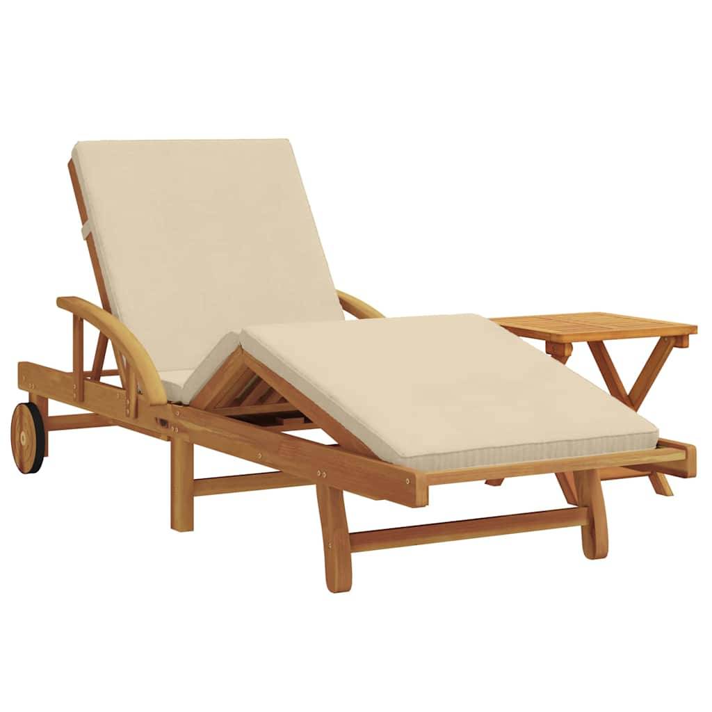 PANGIVO - Transat bois acacia massif beige 40 x 40 x 40 cm - PANGIVO - Image 2