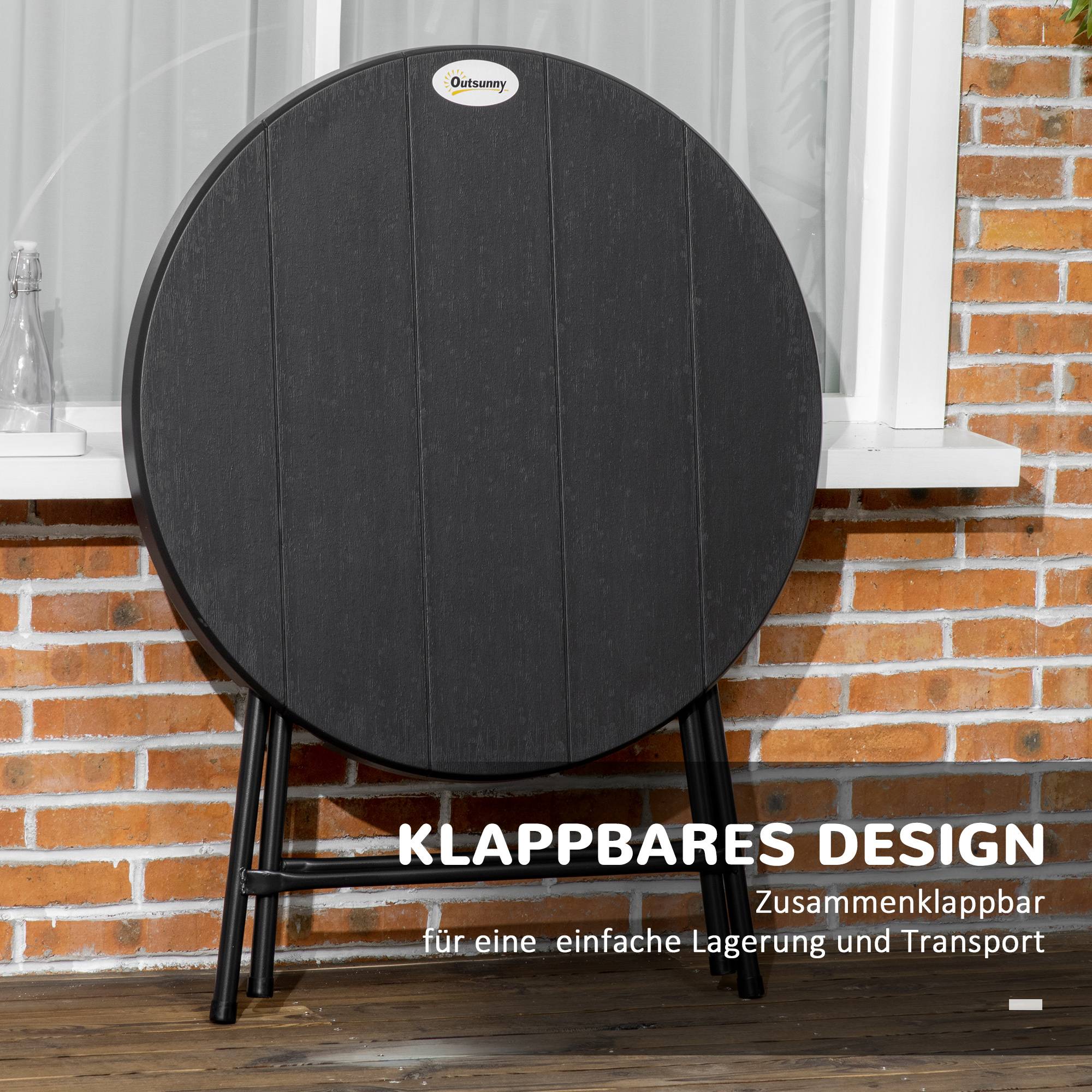 PANGIVO - Table de jardin ronde pliable, métal, gris foncé, Ø80 x 73 cm - PANGIVO - Image 4
