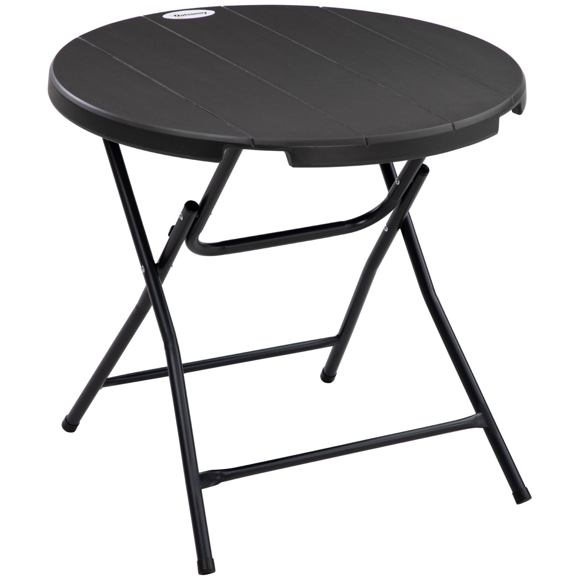PANGIVO - Table de jardin ronde pliable, métal, gris foncé, Ø80 x 73 cm - PANGIVO - Image 1