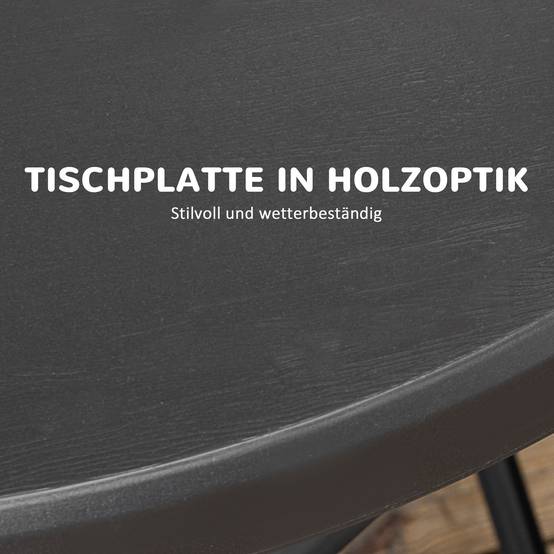 PANGIVO - Table de jardin ronde pliable, métal, gris foncé, Ø80 x 73 cm - PANGIVO - Image 5