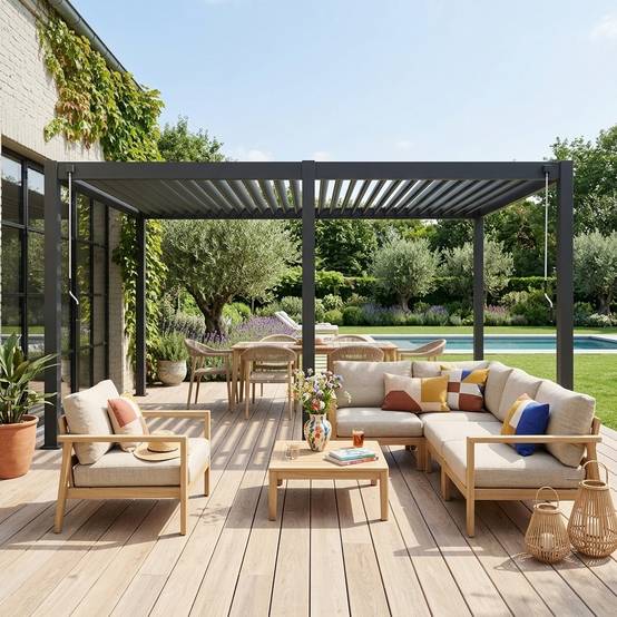 sweeek - Pergola bioclimatique – Triomphe – 3x6m. aluminium. à lames orientables | sweeek - Image 1