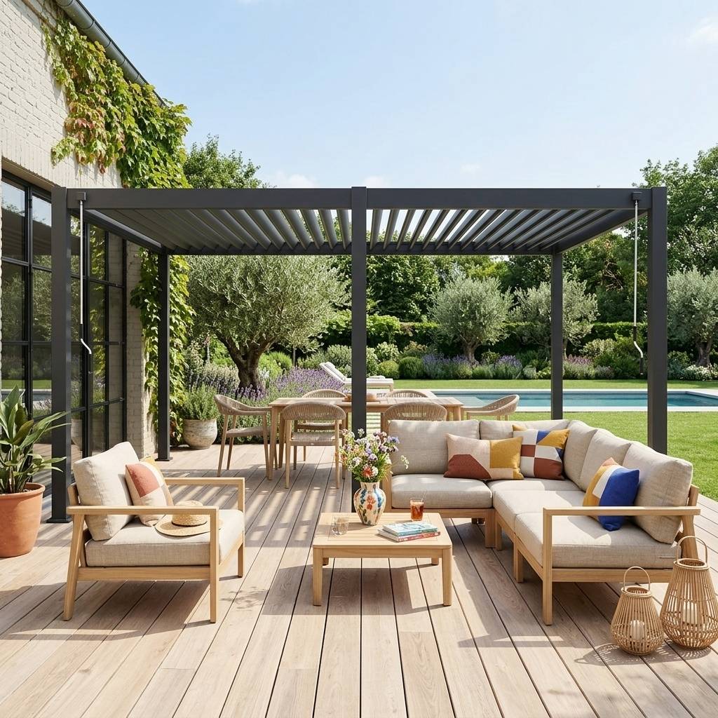 sweeek - Pergola bioclimatique – Triomphe – 3x6m. aluminium. à lames orientables | sweeek - Image 1