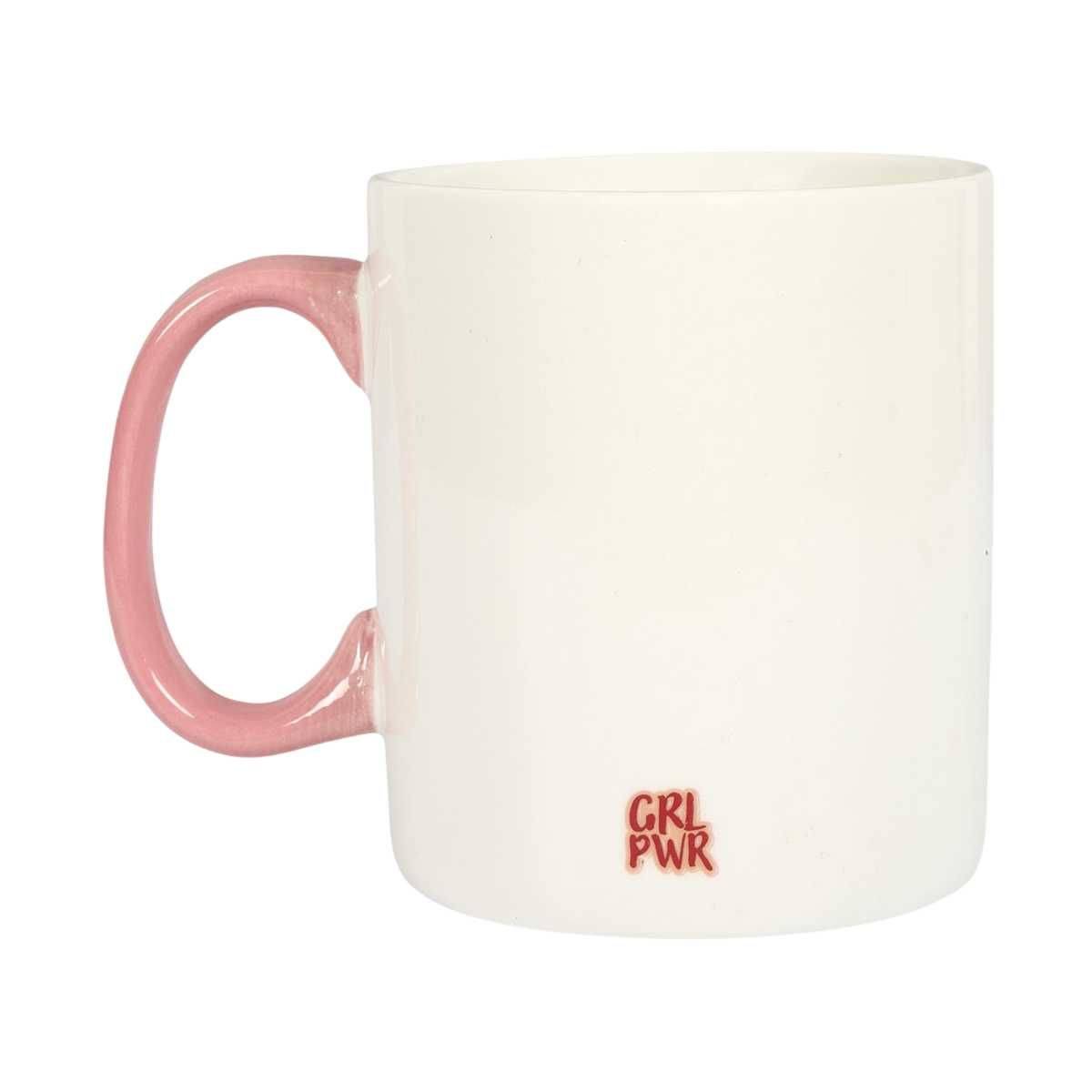 Mug XXL 70 cl en céramique blanc et rose avec message esprit Girl Power - - Image 3