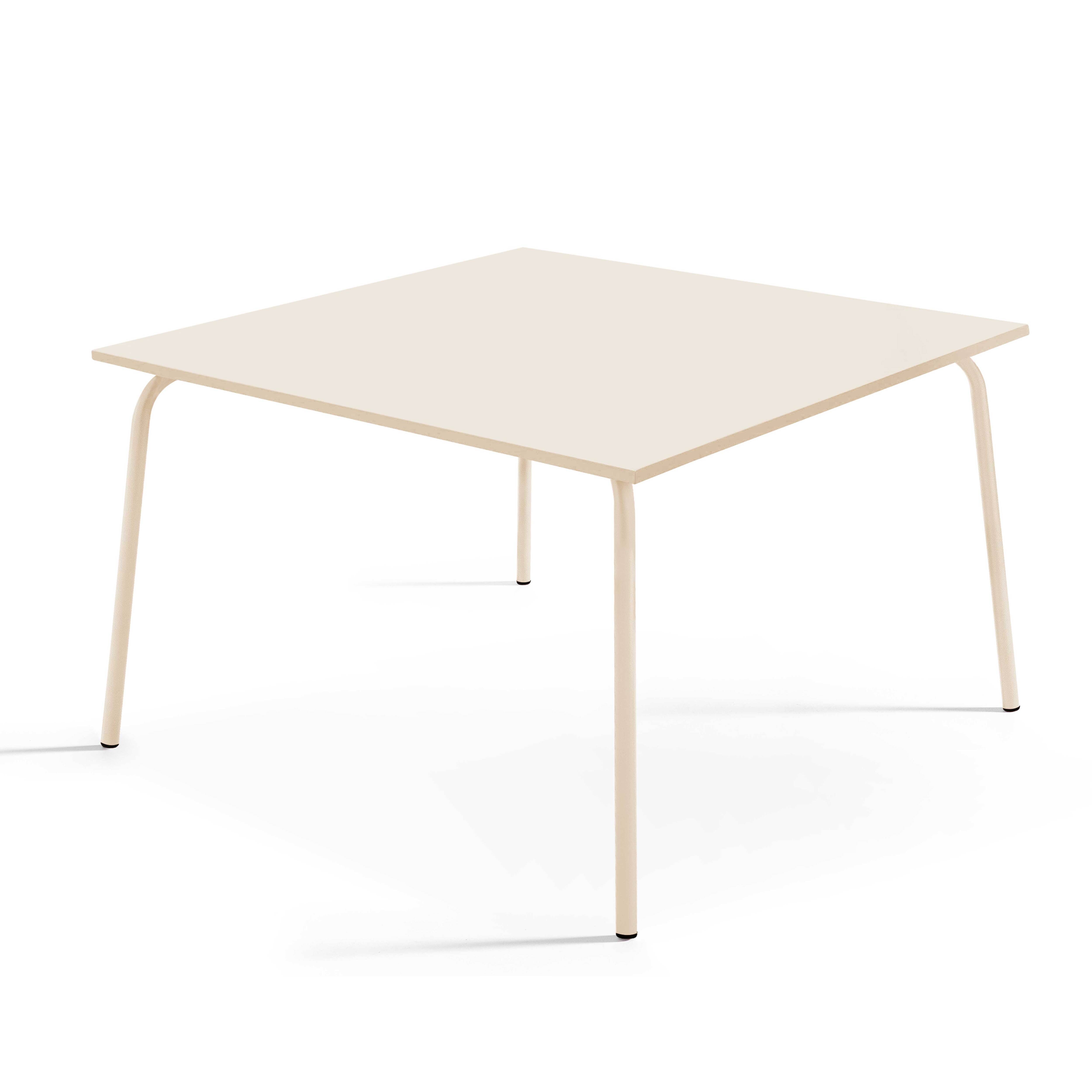 Oviala - Table de jardin carrée en acier 8 places 120 cm ivoire Palavas - Oviala - Image 1