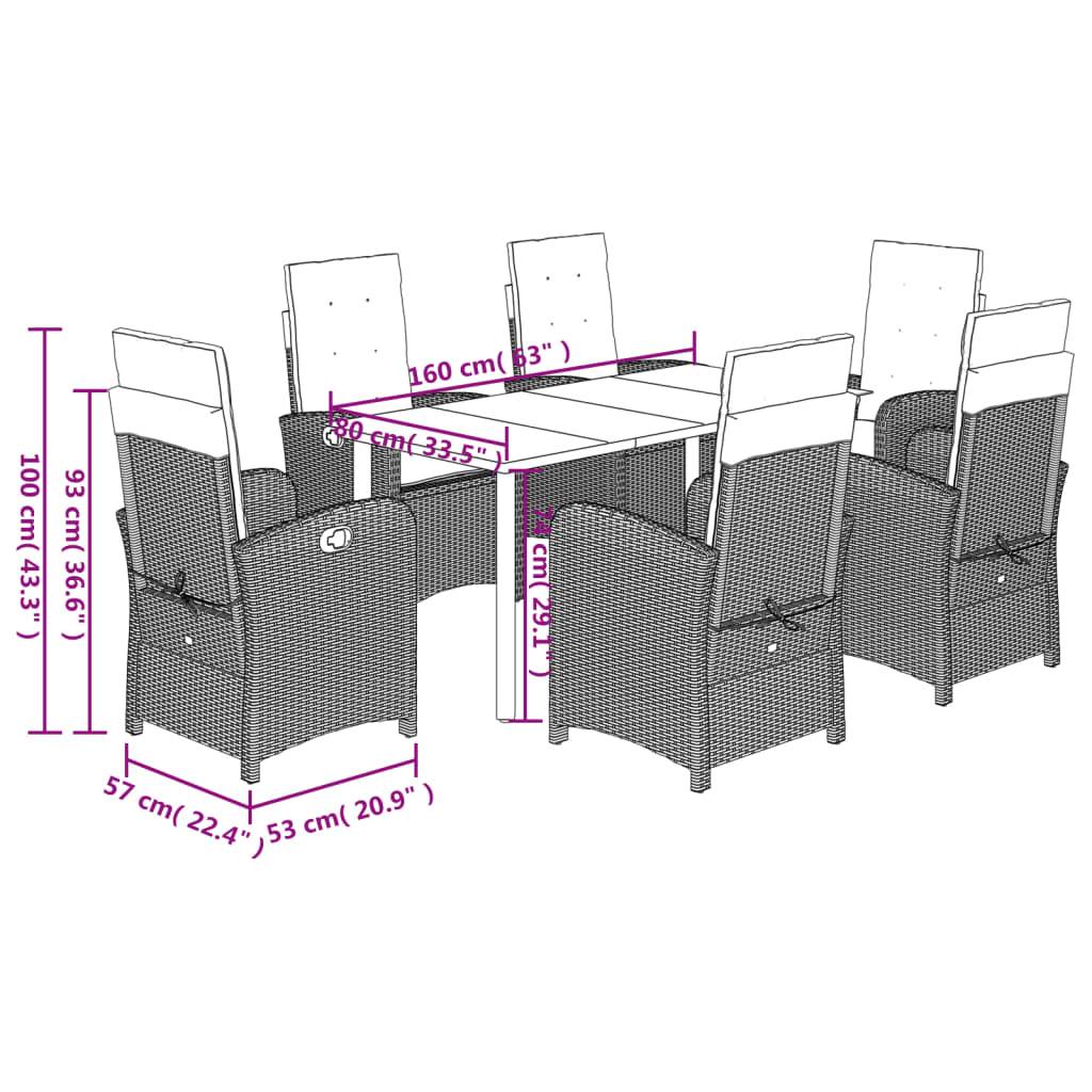 ComfortXL - Table et 6 chaises de jardin relax grises, mobilier d'extérieur avec dossiers réglables – ComfortXL Outdoor Living - Image 9