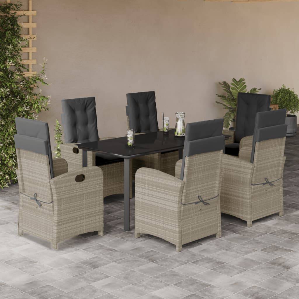 ComfortXL - Table et 6 chaises de jardin relax grises, mobilier d'extérieur avec dossiers réglables – ComfortXL Outdoor Living - Image 1