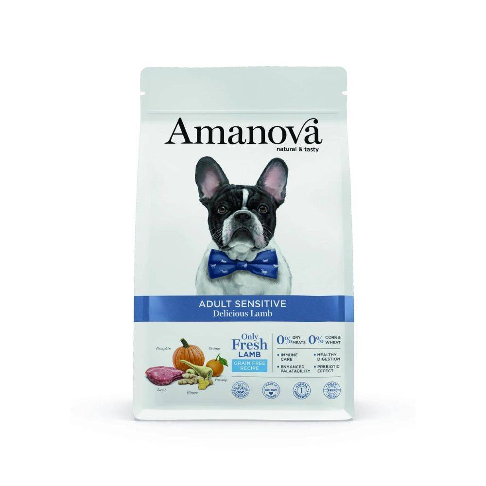 Croquettes Chien Sans Céréales Agneau Sensible Amanova 10 kg - Image 2