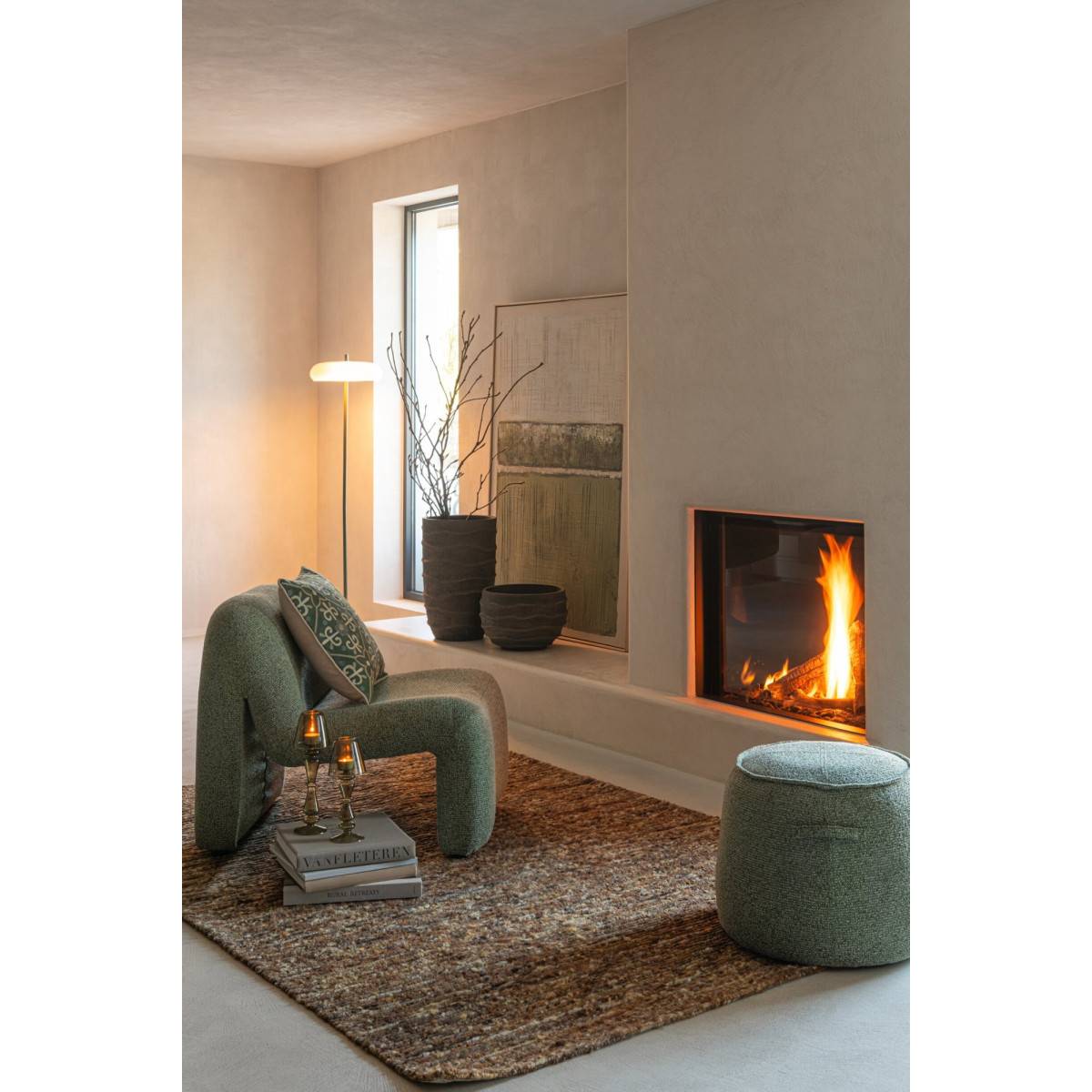 J-Line - Cache-Pot Déco en Ciment "Roca" 38cm Marron - Image 4