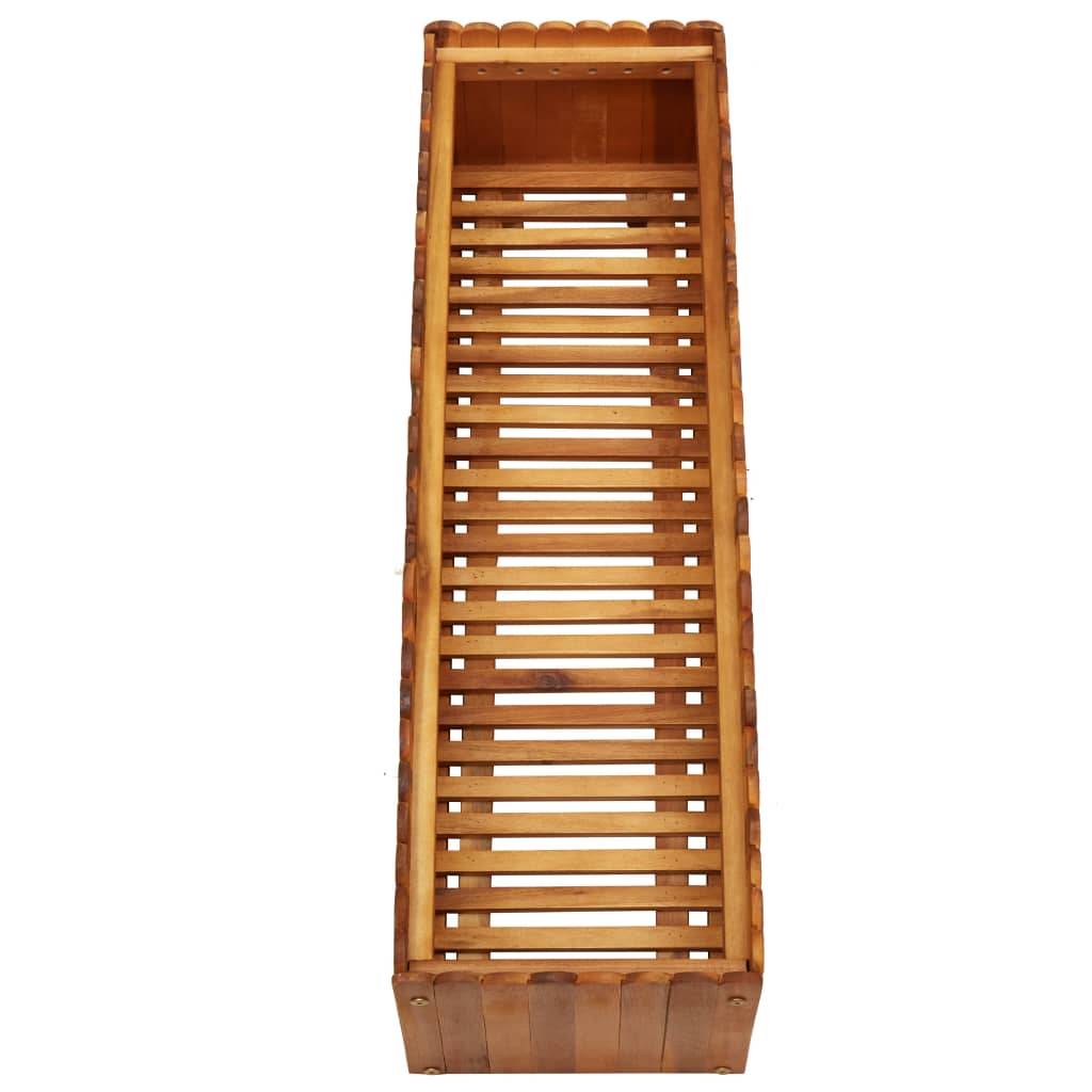 Jardinière lit surélevé plantes fleurs jardin 100 x 30 x 25 cm bois massif d'acacia - Image 4