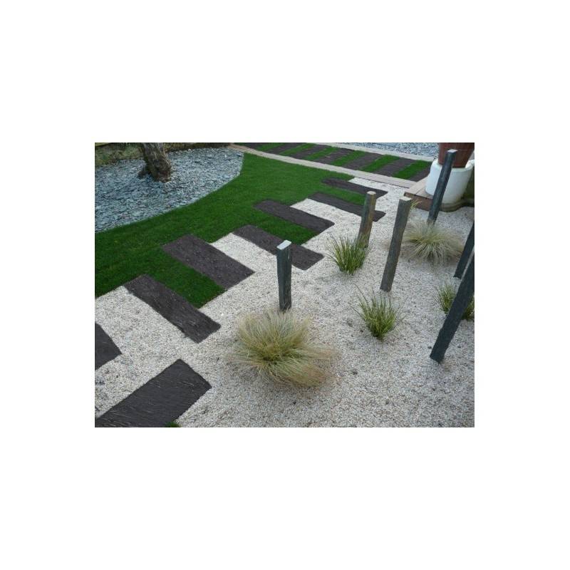 Pas japonais palis schiste ardoisier 100 x 30 cm - Noir (Lot de 3) - Jardinex - Image 1