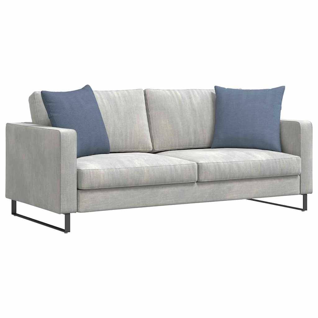 Paire de Coussins Décoratifs Velours Côtelé pour Chambre Salon Housse Lavable Bleu 50x50 cm – ComfortXL Outdoor Living - Image 3