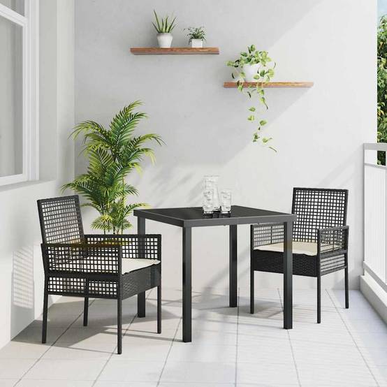 PANGIVO - Chaise de jardin polyrotin noir 55 x 53 x 85 cm (2 pcs) - PANGIVO - Image 1