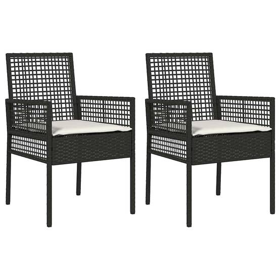 PANGIVO - Chaise de jardin polyrotin noir 55 x 53 x 85 cm (2 pcs) - PANGIVO - Image 2