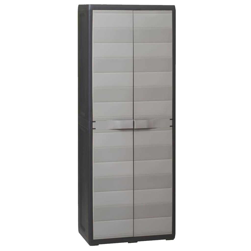 Armoire de jardin - Armoire d'extérieur - Armoire de rangement jardin avec 3 étagères Noir et gris - Image 2