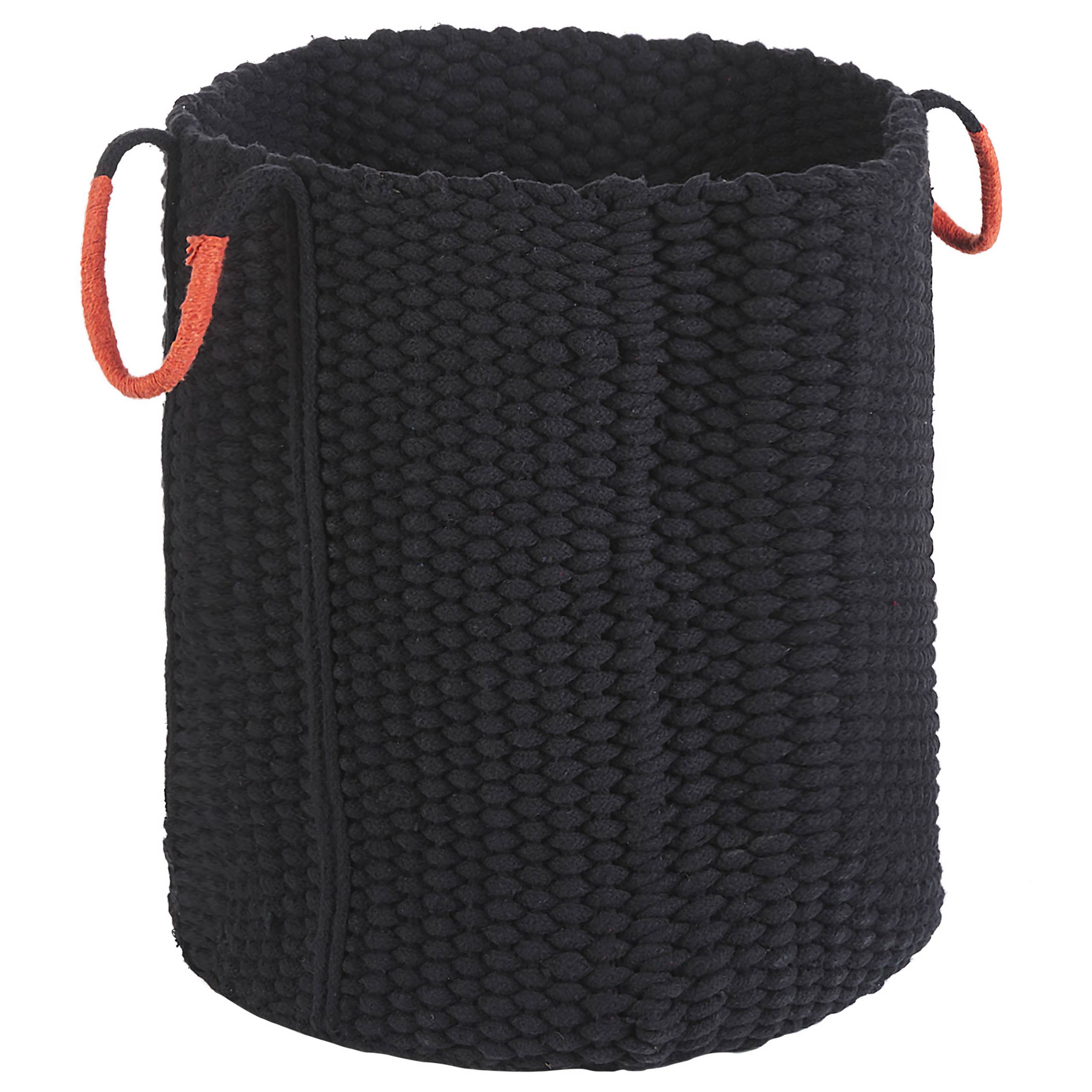 Beliani - Paniers Noir et Orange en Coton 42 x 37 cm pour Linge avec Poignées Chambre et Salon Rond Décoratif et Fonctionnel - Image 1